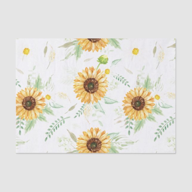Sunflower and Daisy bouquets Tissue Paper (Front)