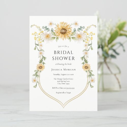 Sunflower and Daisy Bridal Shower Invitation