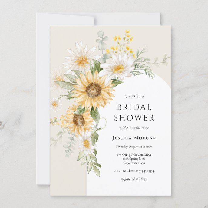 Sunflower and Daisy Bridal Shower Invitation