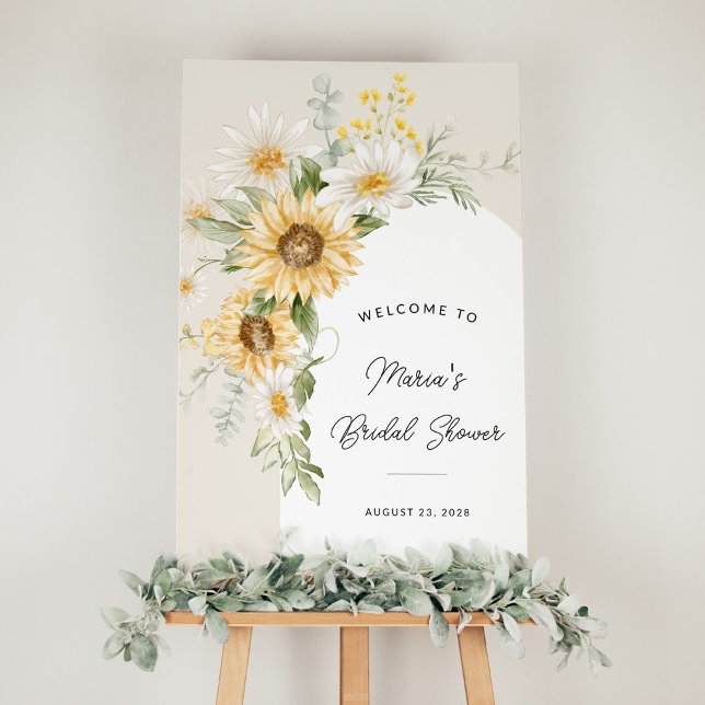 Sunflower and Daisy Bridal Shower Welcome Foam Board (Creator Uploaded)