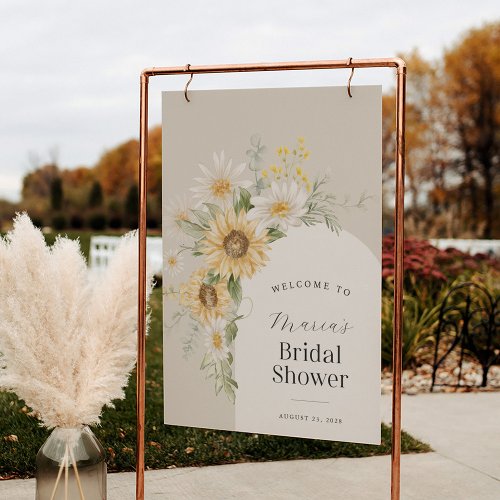 Sunflower and Daisy Bridal Shower Welcome Foam Board