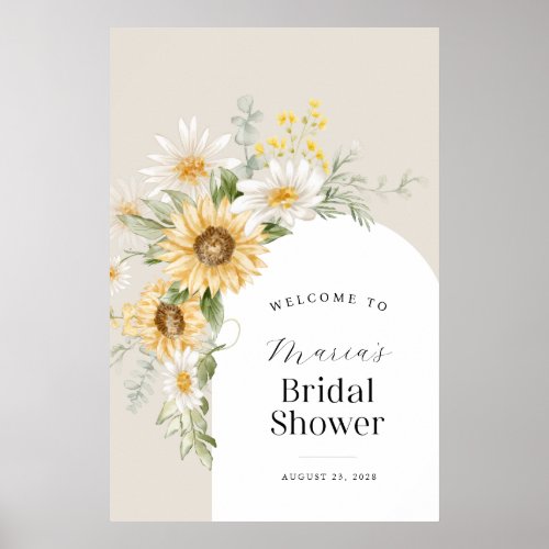 Sunflower and Daisy Bridal Shower Welcome Poster