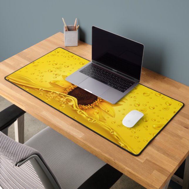 Sunflower and Dew Drops  Desk Mat (Office 2)