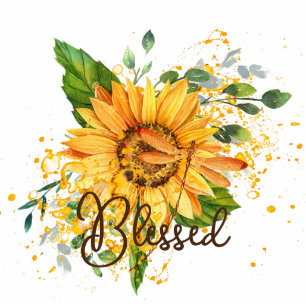 Sunflower and dragonfly fall custom magnet