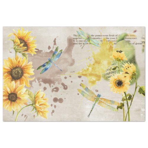 Sunflower and Dragonfly Series Design 2 Tissue Paper