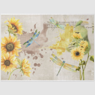 Sunflower and Dragonfly Series Design 2 Tissue Paper