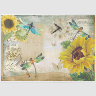 Sunflower and Dragonfly Series Design 5 Tissue Paper