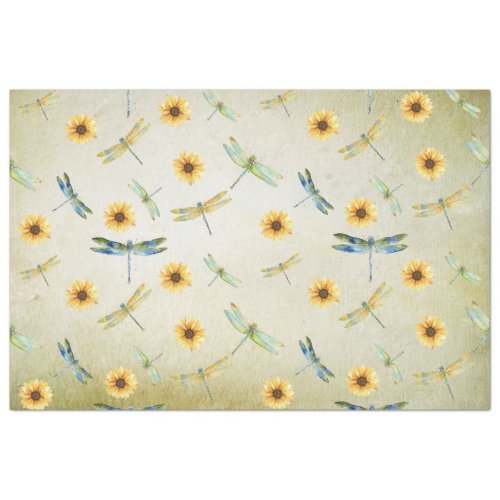 Sunflower and Dragonfly Series Design 6 Tissue Paper