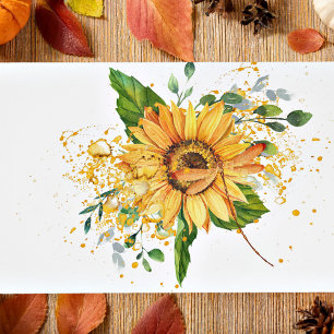 Sunflower and dragonfly splatter fall placemat