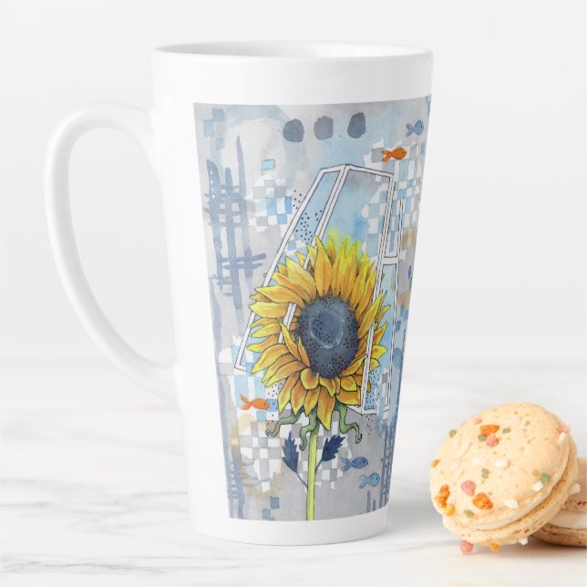 Sunflower and Dreams Large Latte Mug (In Situ)