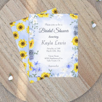 Sunflower and Dusty Blue Rose Bridal Shower