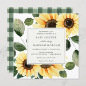 Sunflower and Greenery Baby Shower Invitation (Front/Back)