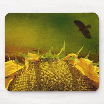 Sunflower And Hawk Mouse Pad by timelesscreations at Zazzle