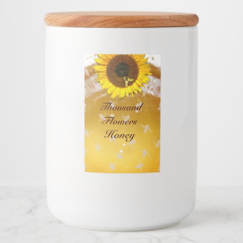 SUNFLOWER AND HONEY BEE BEEKEEPING BEEKEEPER FOOD LABEL