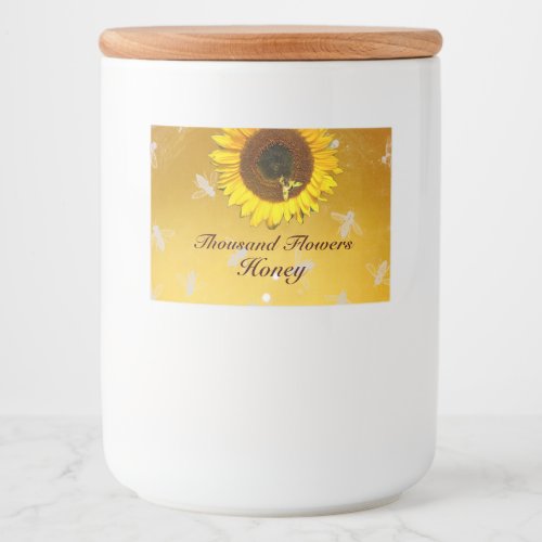 SUNFLOWER AND HONEY BEE BEEKEEPING BEEKEEPER FOOD LABEL