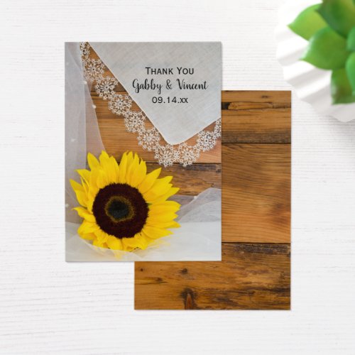 Sunflower and Lace Country Wedding Favor Tags