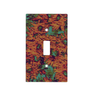 Sunflower and leaf camouflage pattern on light switch cover
