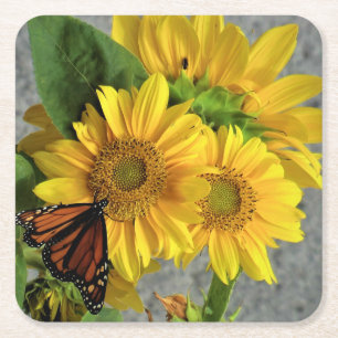 Sunflower and Monarch Butterfly Coaster