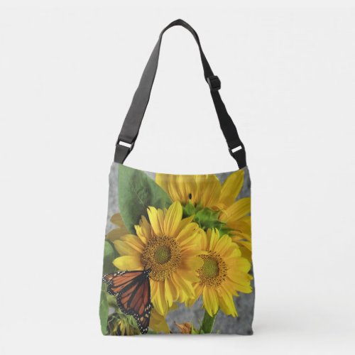 Sunflower and Monarch Butterfly Cross_body Bag