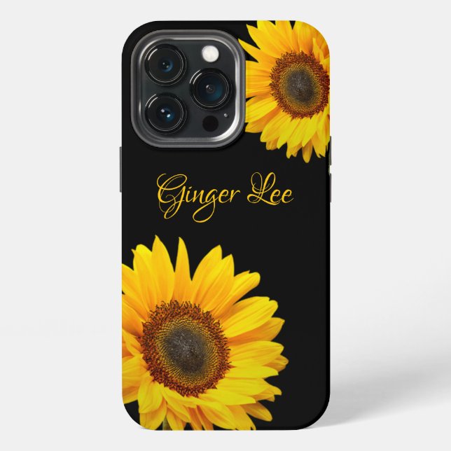 Sunflower and Name Case-Mate iPhone Case (Back)