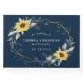 Sunflower and Navy Blue Geometric Rustic Wedding Guest Book