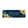 Sunflower and Navy Blue Geometric Rustic Wedding Label