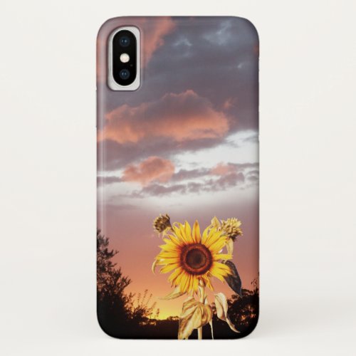 SUNFLOWER AND PINK SUMMER SUNSET iPhone X CASE