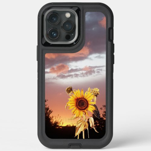 SUNFLOWER AND PINK SUMMER SUNSET   iPhone 13 PRO MAX CASE