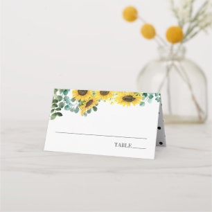 Sunflower and Polka Dots Name Place Cards