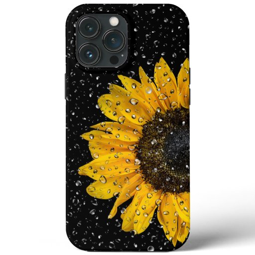 Sunflower and Raindrops iPhone 13 Pro Max Case