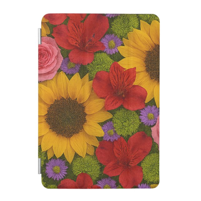 Sunflower and Rose iPad Smart Cover (Front)