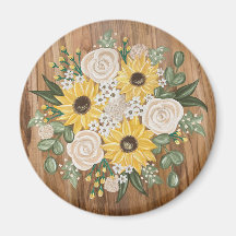 Sunflower and Rose Magnet