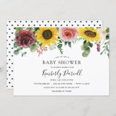 Sunflower and Roses  Baby Shower Invitation (Front/Back)