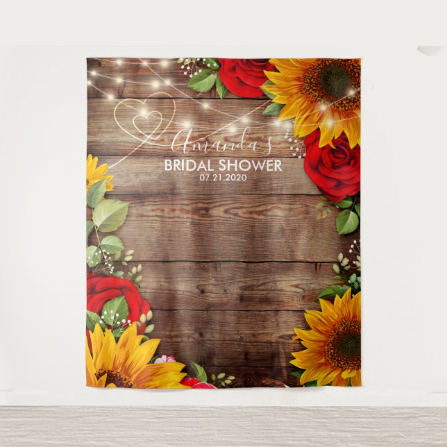 Sunflower and Roses Backdrop - Photo Prop (Front)
