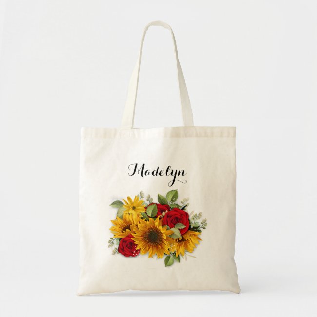 Sunflower and Roses Bridesmaid Bags