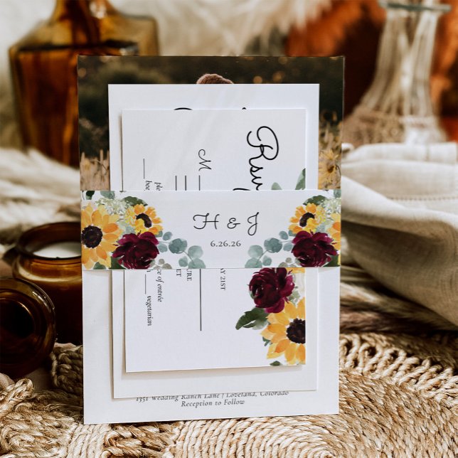 Sunflower and Roses Rustic Wedding Enclosure Card (Creator Uploaded)