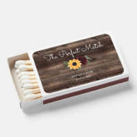Sunflower and Roses Rustic Wood Wedding Favor