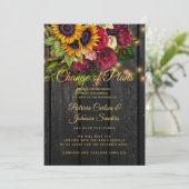 Sunflower and roses wedding new date announcement (Standing Front)