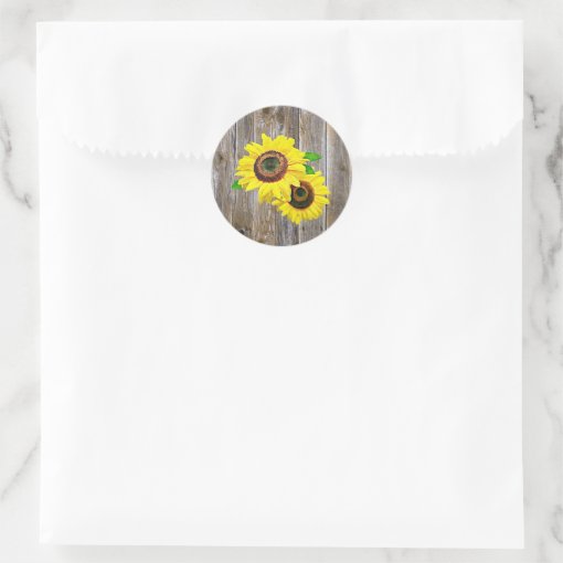 Sunflower and Rustic Wood Stickers | Zazzle