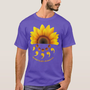 Sunflower And Semicolon Mental Health Awareness 64 T-Shirt