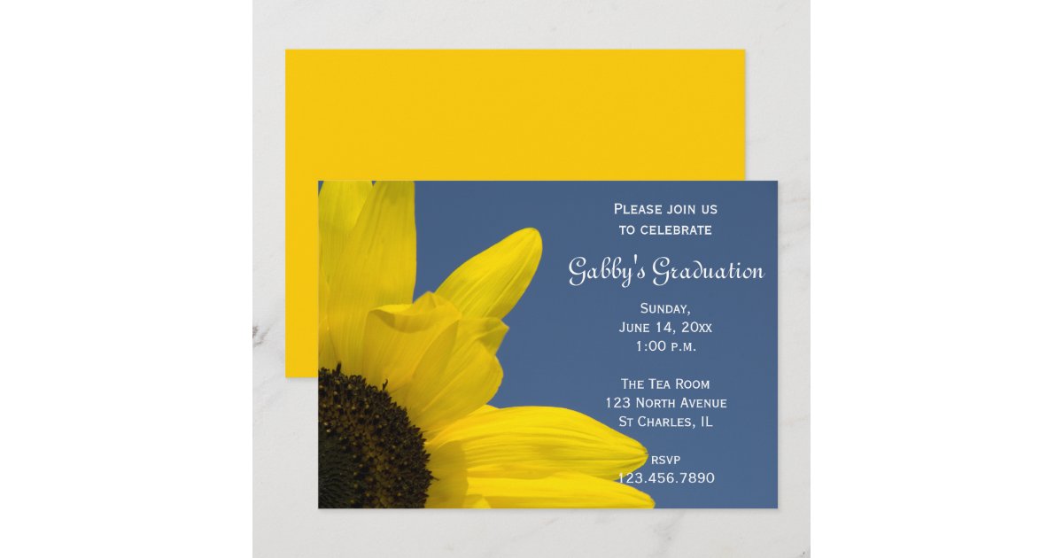 Sunflower and Sky Graduation Party Invitation | Zazzle