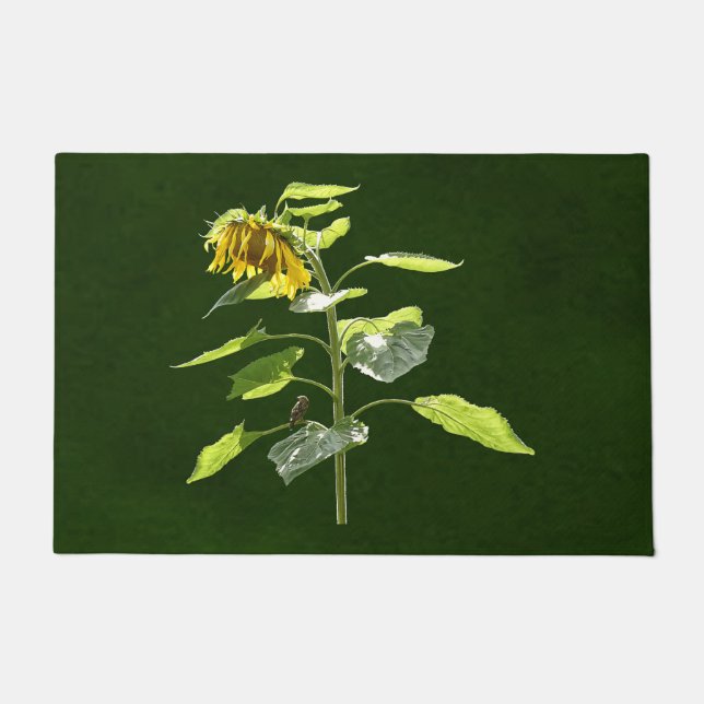 Sunflower and Sparrow Doormat (Front)