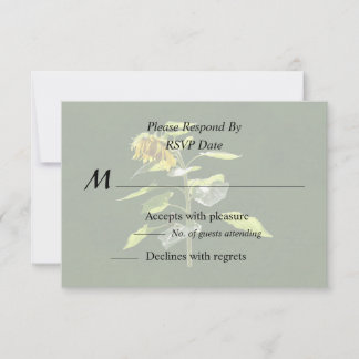 Sunflower and Sparrow RSVP Card