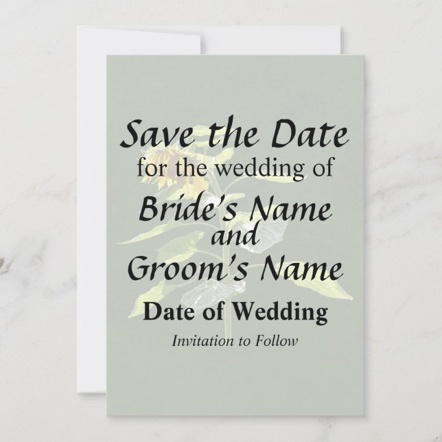 Sunflower and Sparrow Save The Date (Front)