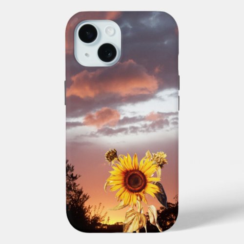 SUNFLOWER AND SUMMER SUNSET iPhone 15 CASE