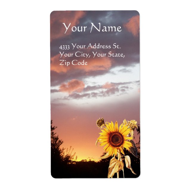 SUNFLOWER AND SUMMER SUNSET LABEL (Front)