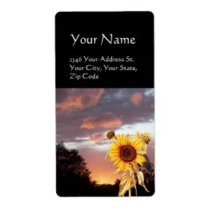 SUNFLOWER AND SUMMER SUNSET LABEL