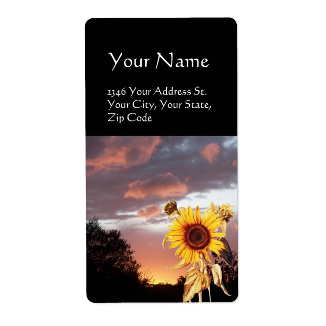 SUNFLOWER AND SUMMER SUNSET LABEL (Front)