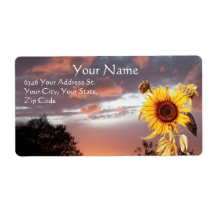 SUNFLOWER AND SUMMER SUNSET LABEL