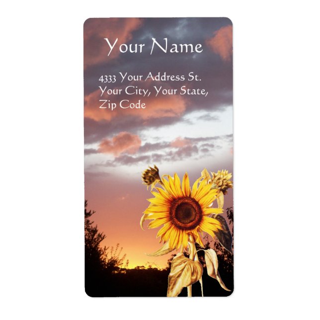 SUNFLOWER AND SUMMER SUNSET LABEL (Front)